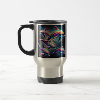 Taza De Viaje Delfines en el espacio