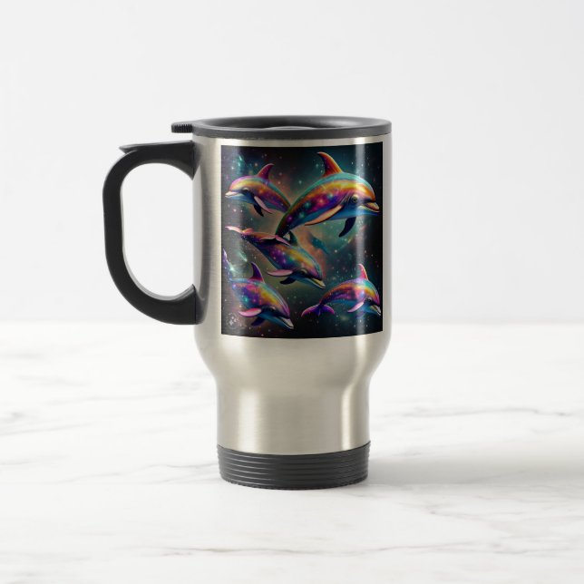 Taza De Viaje Delfines en el espacio (Izquierda)