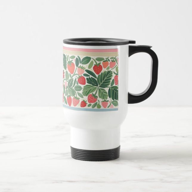 Taza De Viaje Deliciosa Fresas de color de agua (Derecha)