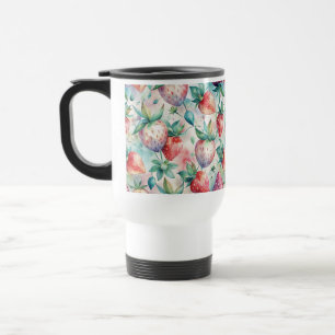 Taza De Viaje Delicious Watercolor Strawberries