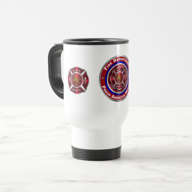 Taza De Viaje Departamento de Bomberos Conmemorativo Diseñado Es (Anverso izquierdo)