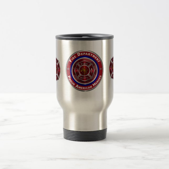 Taza De Viaje Departamento de Bomberos Conmemorativo Diseñado Es (Centro)