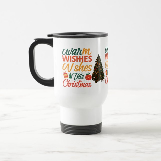 Taza De Viaje Deseos cálidos Este Navidad Viaja Mug 15 oz (Izquierda)