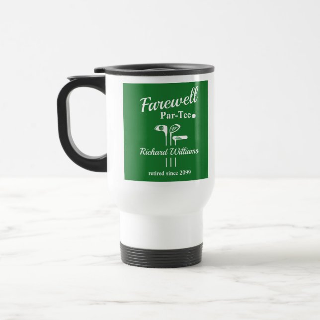 Taza De Viaje Despedida Jubilación Club de Golf Tema Par Tee (Izquierda)