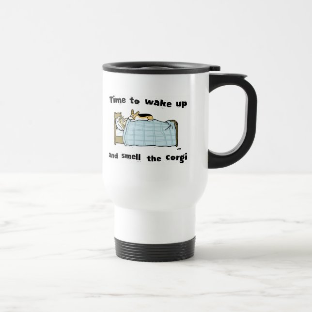 Taza De Viaje Despertar y Oler el Corgi (Derecha)
