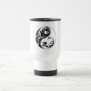 Taza De Viaje Desplazamiento de Yin y Yang (negro)