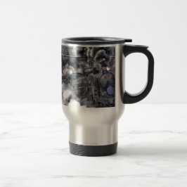 Taza De Viaje Destino del motor Steampunk del tren de vapor
