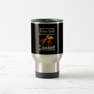 Taza De Viaje Detrás De Cada Gran Chica De Caballo Está Papá Reg
