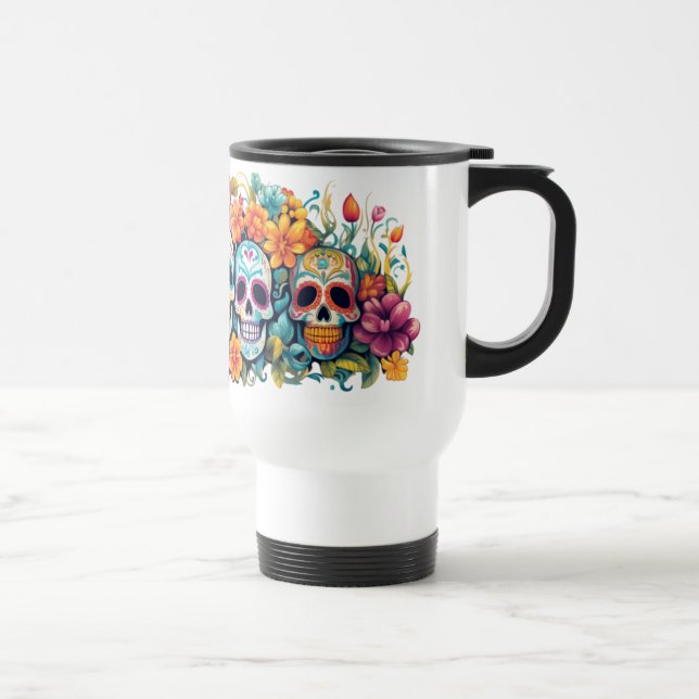 Taza De Viaje Día de la Calavera del Azúcar Muerto (Derecha)