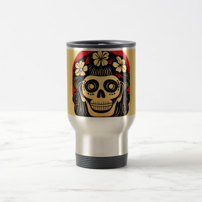 Taza De Viaje Día de la Calavera del Azúcar Muerto 1 (Centro)