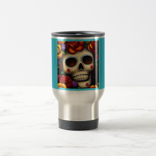 Taza De Viaje Día de la Calavera del Azúcar Muerto 2 (Centro)
