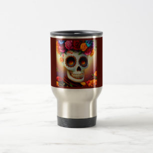 Taza De Viaje Día de la Calavera del Azúcar Muerto 4