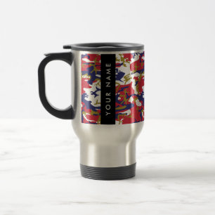Taza De Viaje Día de la Independencia Camuflaje Su nombre Person
