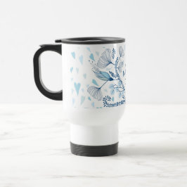 Taza De Viaje Día de la Madre floral azul