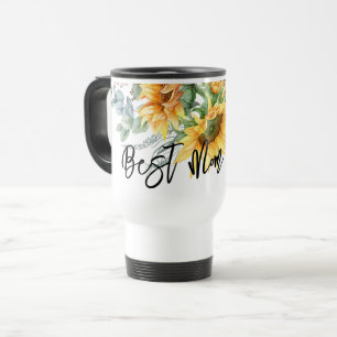 Taza De Viaje Día de la Madre Girasol Eucalipto Mejor Mamá