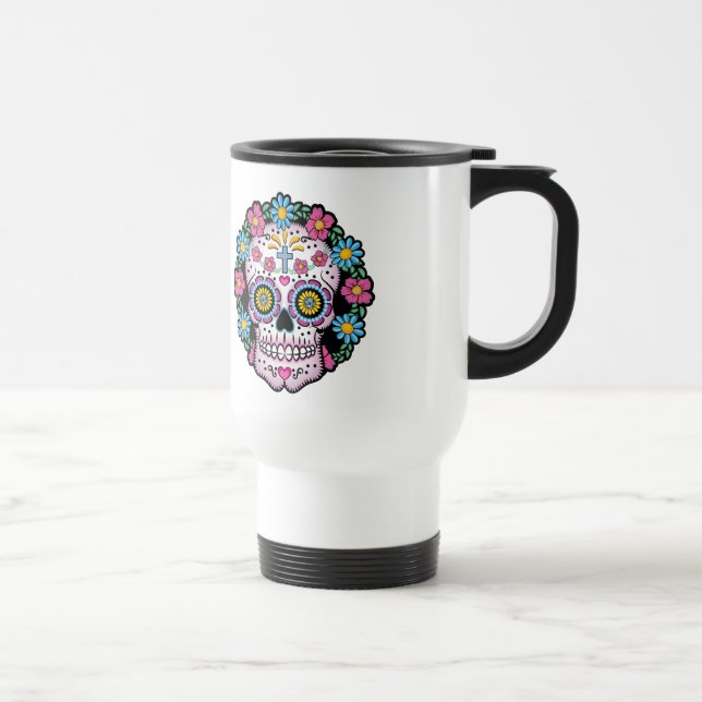 Taza De Viaje Dia de los Muertos Skull (Derecha)
