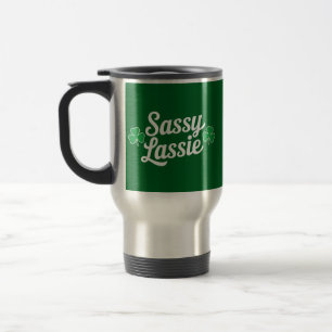 Taza De Viaje Día de San Patricio Sassy Lassie Divertido Irlandé