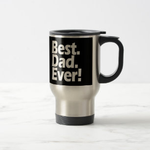 Taza De Viaje Día negro/blanco de la mejor exclamación del pap