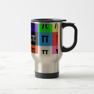 Taza De Viaje día pi feliz de bloques de color