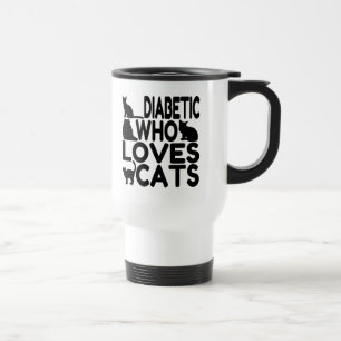 Taza De Viaje Diabético que ama a los gatos