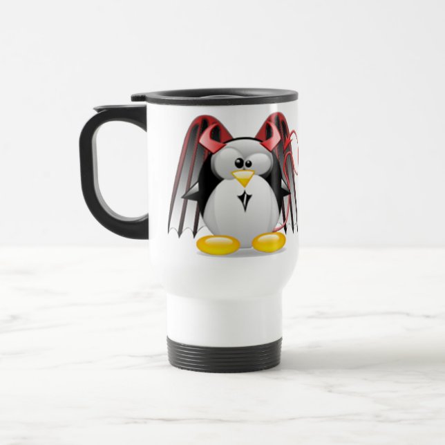 Taza De Viaje Diablo con alas Tux (Izquierda)