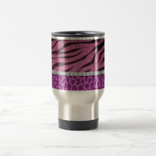 Taza De Viaje Diamante púrpura femenino lindo del estampado de
