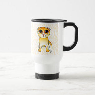 Taza De Viaje Dibujo animado anaranjado lindo del gato del