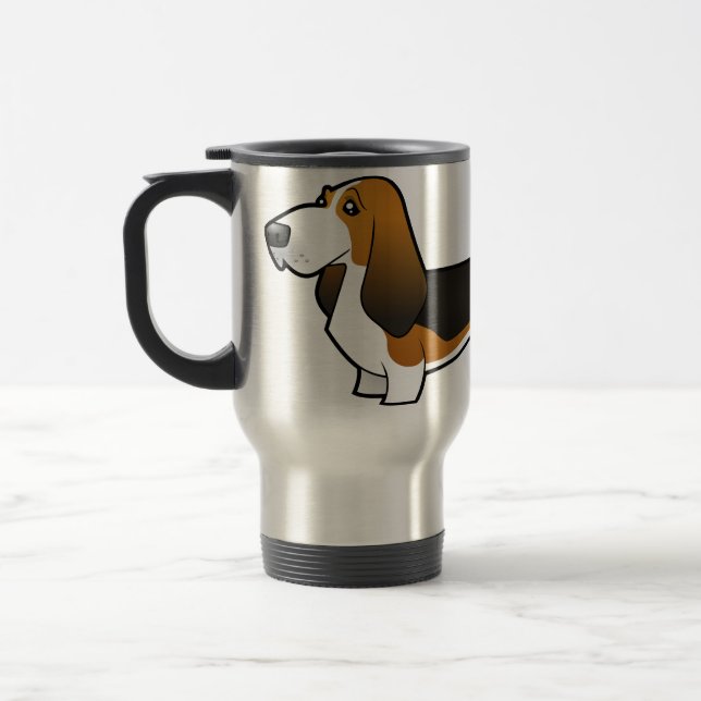 Taza De Viaje Dibujo animado Basset Hound (Izquierda)