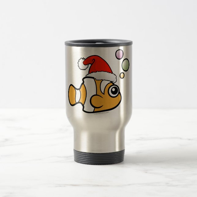 Taza De Viaje Dibujo animado Clownfish Santa (Centro)