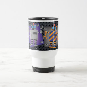 Taza De Viaje Dibujo animado de robot mecánico