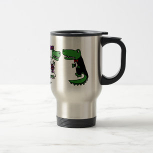 Taza De Viaje Dibujo animado divertido de novia y del novio del