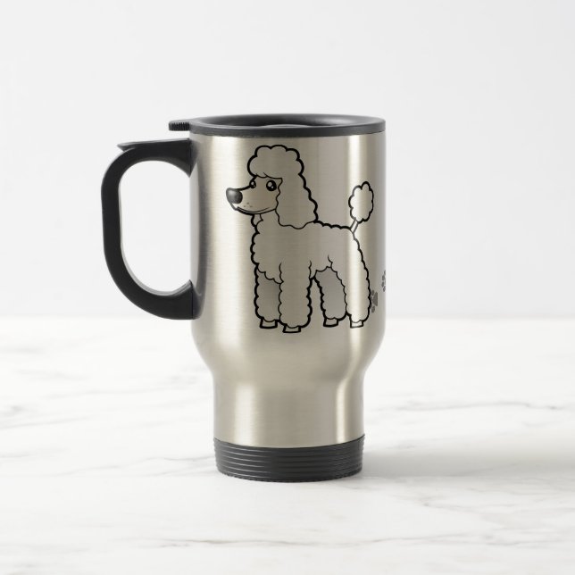 Taza De Viaje Dibujo animado estándar/caniche de la miniatura/de (Izquierda)