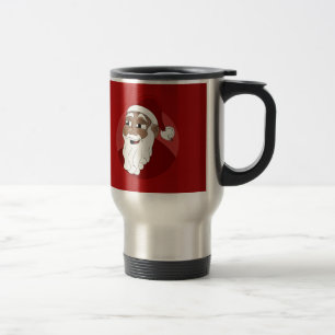 Taza De Viaje Dibujo animado negro de Papá Noel