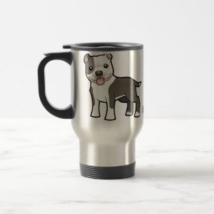 Taza De Viaje Dibujo animado Pitbull/Staffordshire Terrier