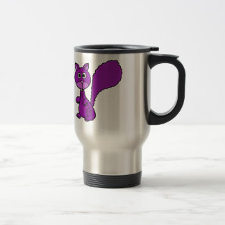 Taza De Viaje Dibujo animado púrpura divertido de la ardilla