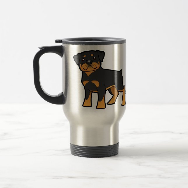 Taza De Viaje Dibujo animado Rottweiler (Izquierda)