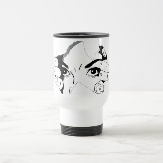 Taza De Viaje dibujo de ojos y manos humanos