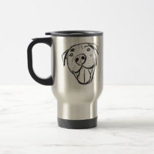 Taza De Viaje dibujo de pitbull simple amantes de perros blanco