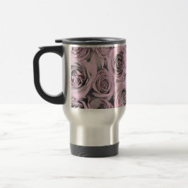 Taza De Viaje Dibujo de rosas rosadas