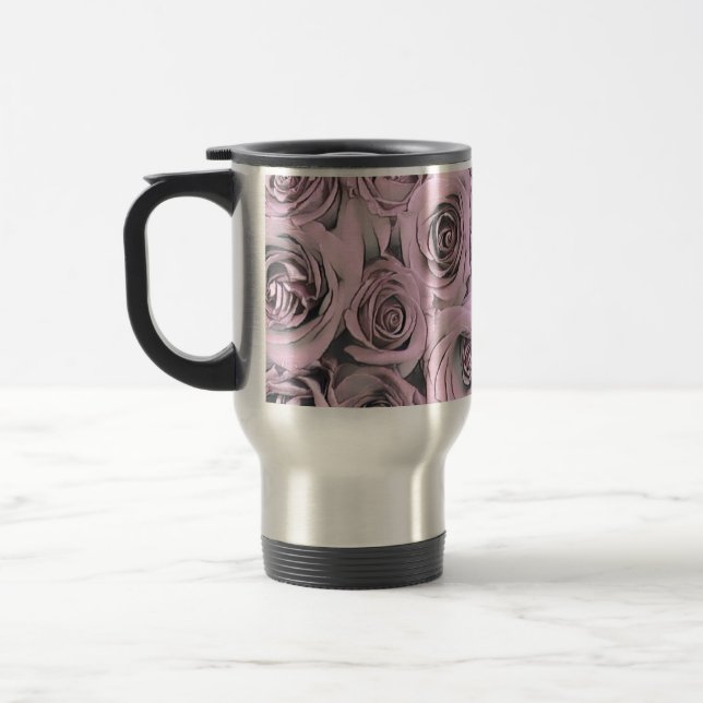 Taza De Viaje Dibujo de rosas rosadas (Izquierda)