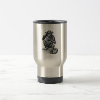 Taza De Viaje Dibujo del chimpancé del bebé del vintage