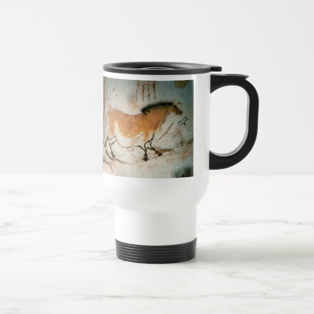 Taza De Viaje Dibujos de cueva Lascaux Prehistórico francés (Derecha)