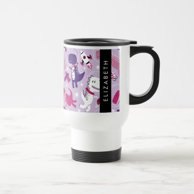 Taza De Viaje Dinosaurios Espaciales, Dinosaurios Cutos, Estrell (Derecha)