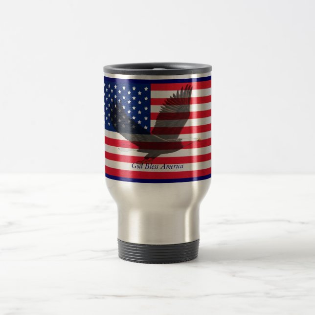 Taza De Viaje Dios bendiga a America Mug (Centro)