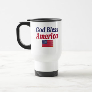 Taza De Viaje Dios Bendiga a América Patriótica