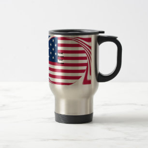 Taza De Viaje Dios bendiga nuestro hogar: Arte Swirl Bandera de
