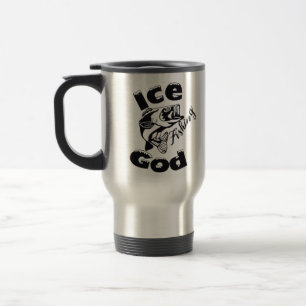 Taza De Viaje Dios de la pesca del hielo - Mug de viaje/desplaza