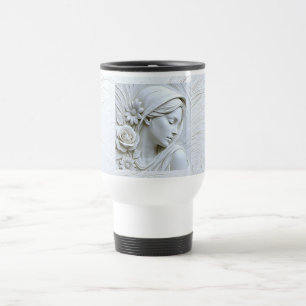 Taza De Viaje Diosa floral esculpida