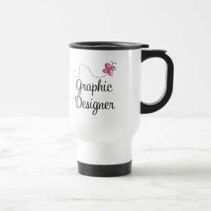 Taza De Viaje Diseñador gráfico rosado lindo
