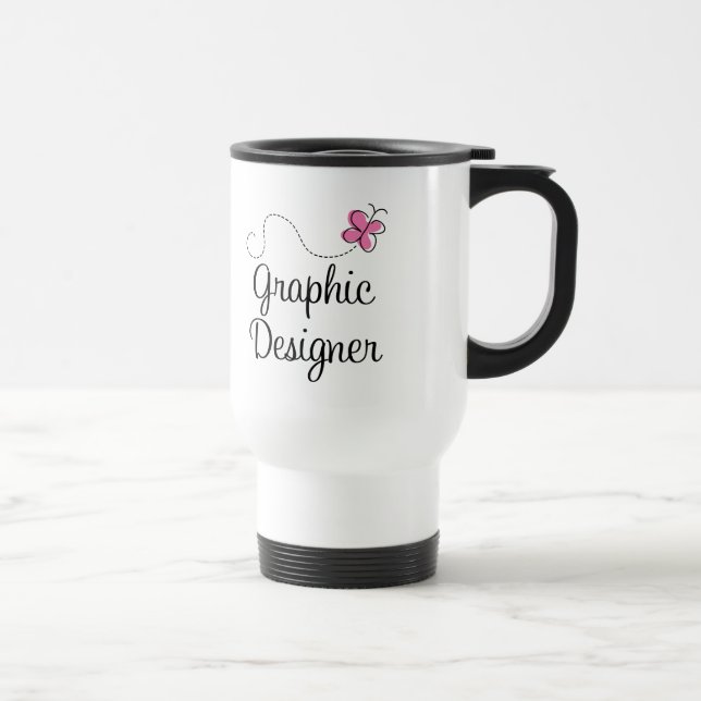 Taza De Viaje Diseñador gráfico rosado lindo (Derecha)